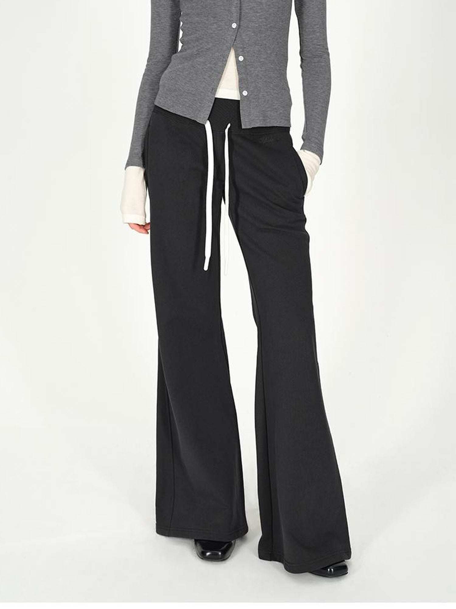 AFTADAWN Straight Leg Cotton Sweatpants With Drawstring Waist