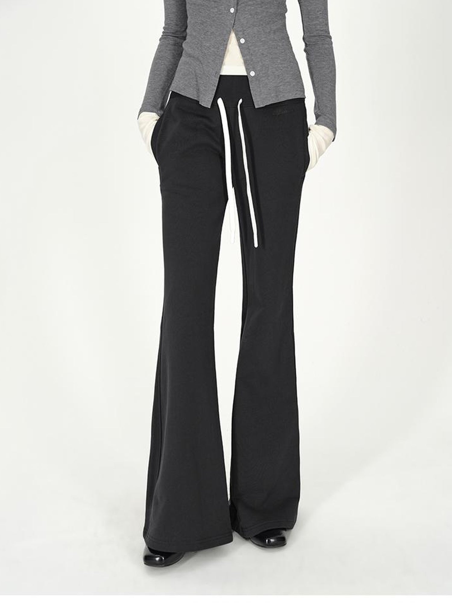 AFTADAWN Straight Leg Cotton Sweatpants With Drawstring Waist