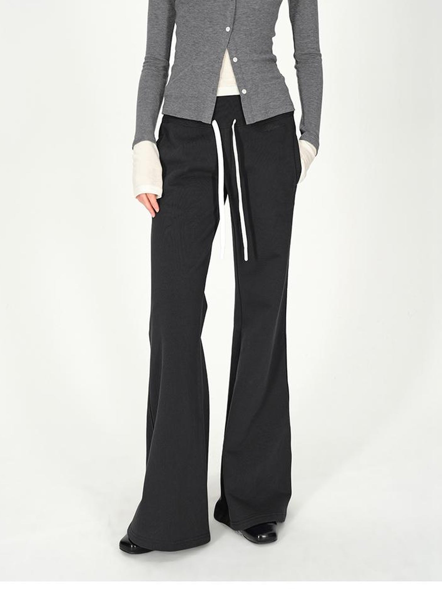 AFTADAWN Straight Leg Cotton Sweatpants With Drawstring Waist