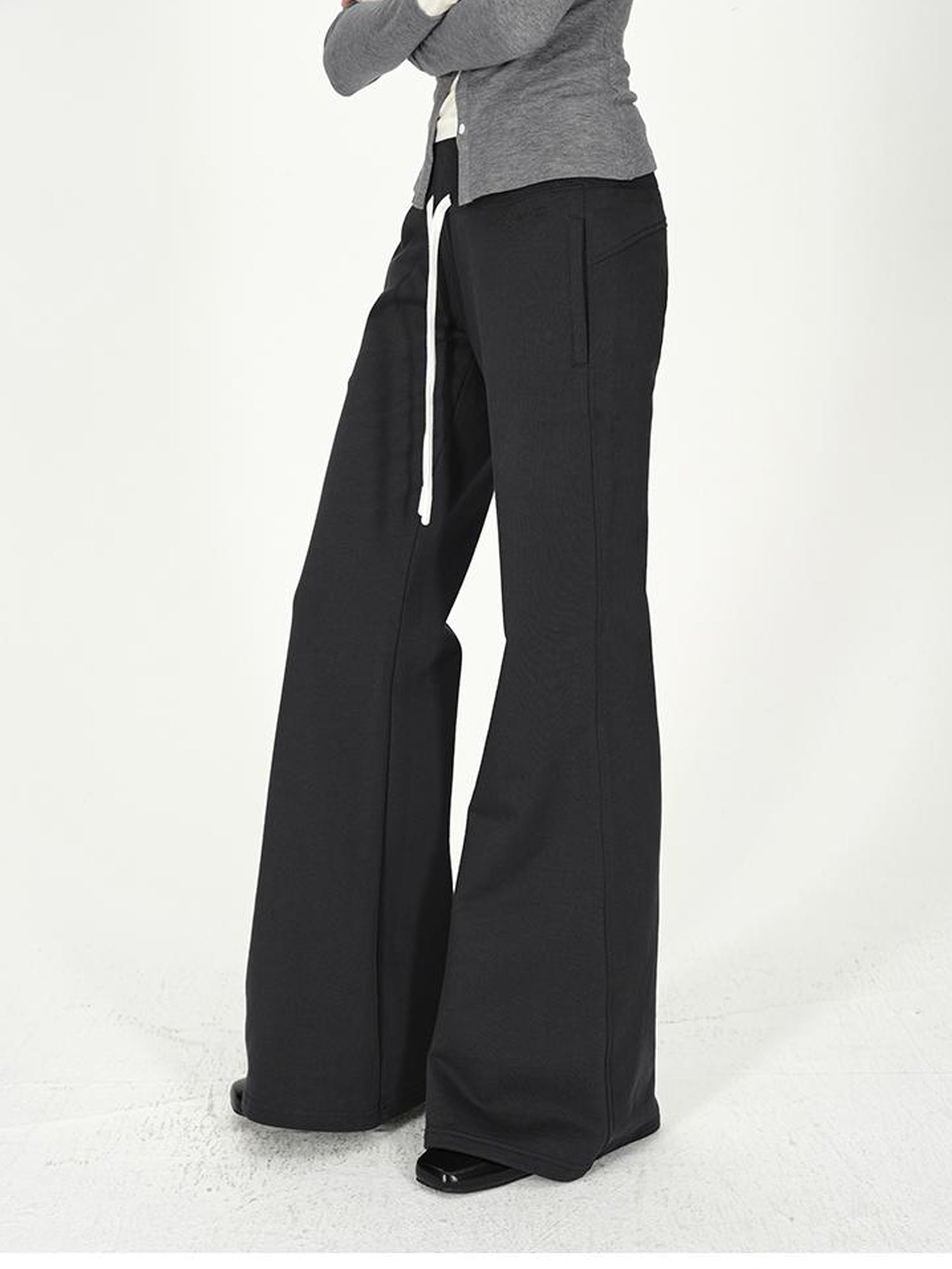 AFTADAWN Straight Leg Cotton Sweatpants With Drawstring Waist