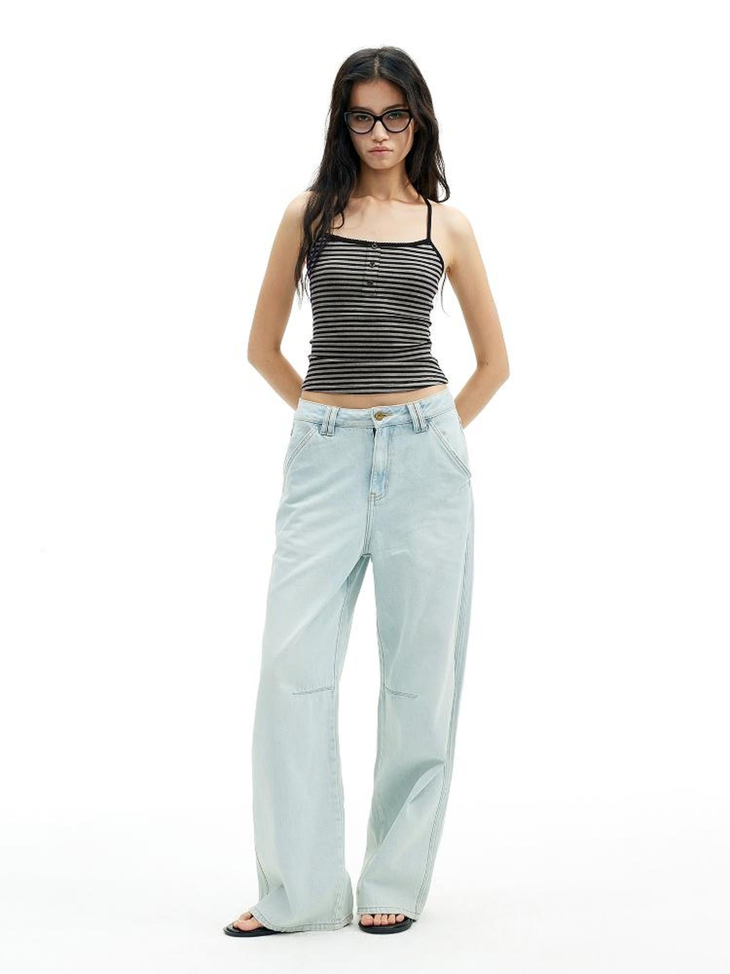 AFTADAWN Strappy Racerback Top Shorts Set With Stripe Detailing