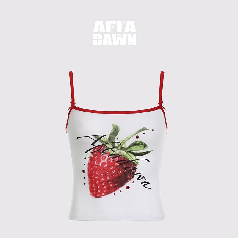 AFTADAWN_Strawberry_Print_Cropped_Slim_Women&