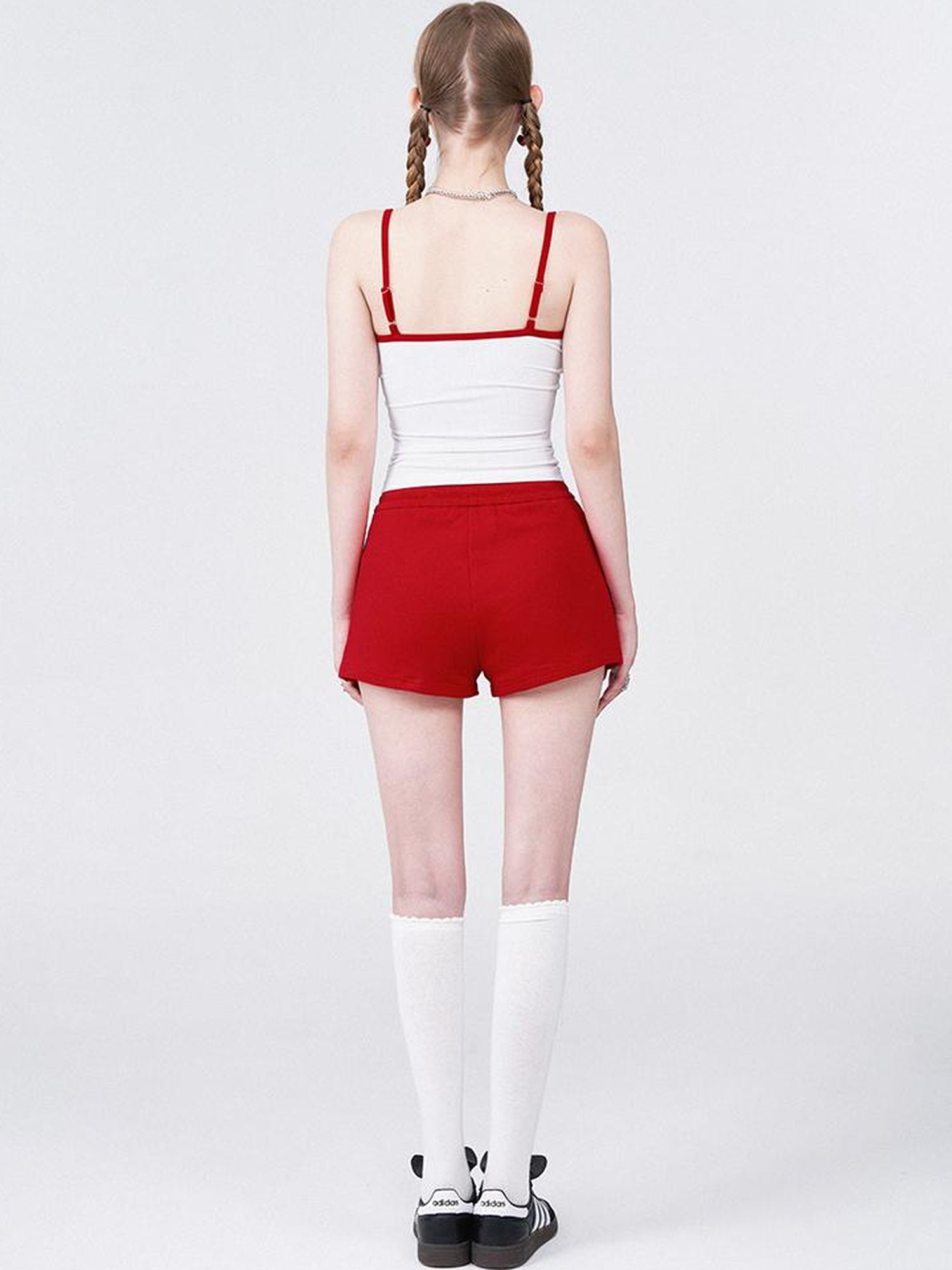 AFTADAWN Strawberry Print Strap Top And Cotton Shorts Set