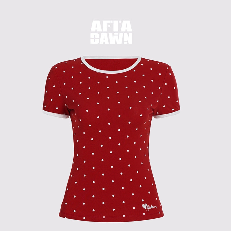 AFTADAWN_Stretch_Cotton_Contrast_Dot_Round_Neck_Fitted_Tee_MISSTT