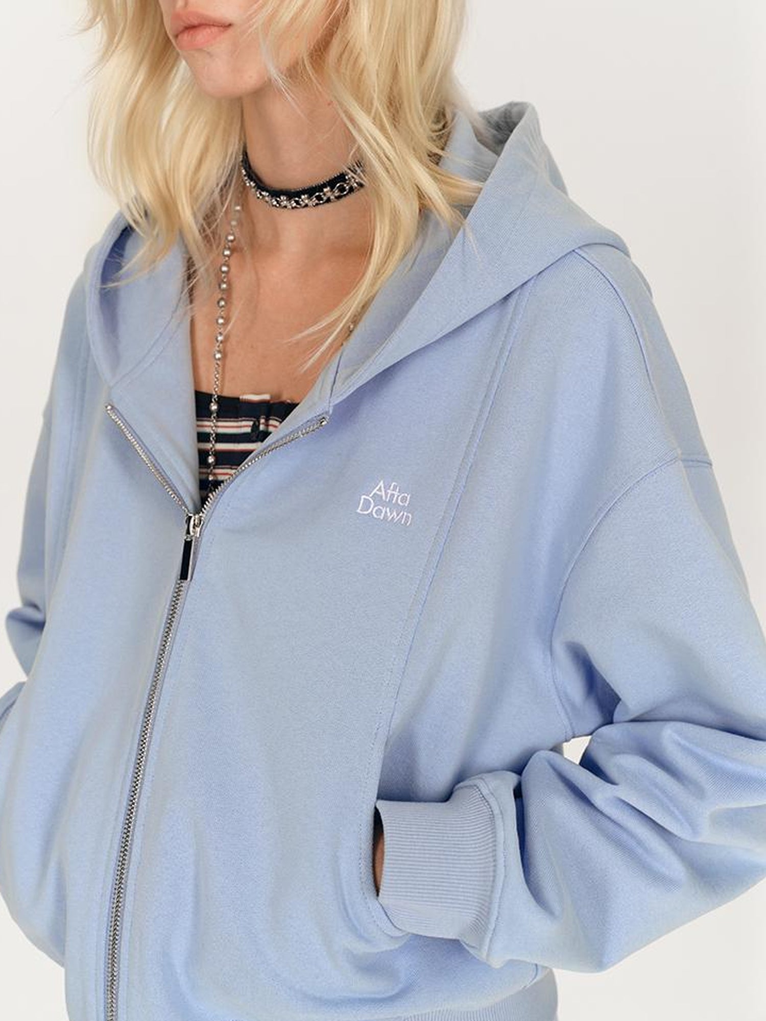 AFTADAWN Stretch Cotton Hoodie With Flared Yoga Pants Set