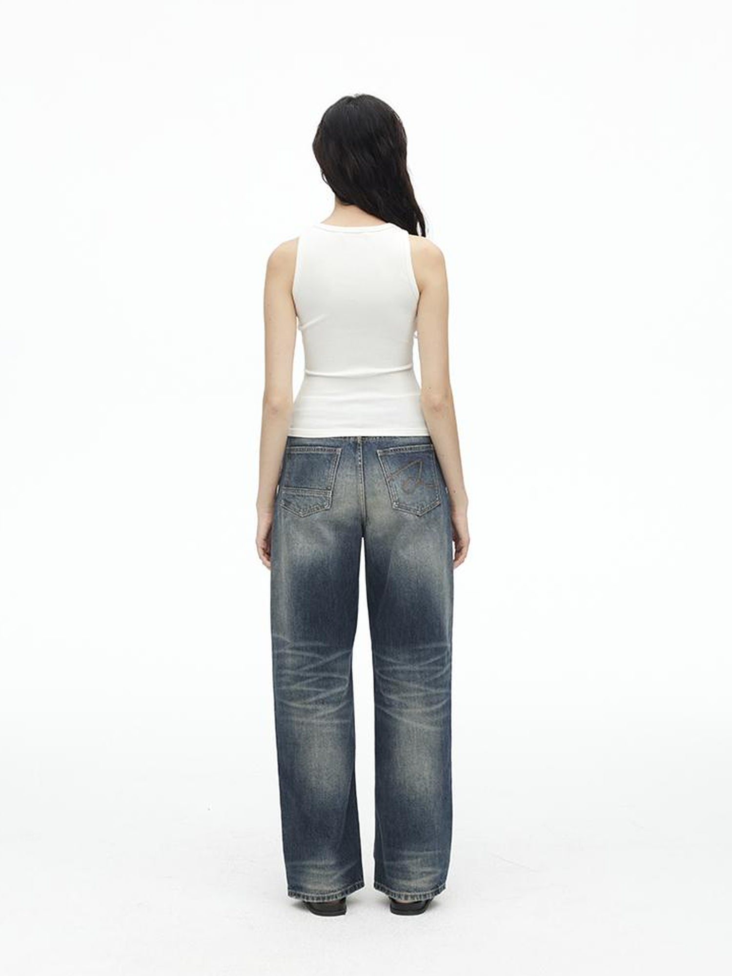 AFTADAWN Stretch Ribbed Sleeveless Camisole With Side Coverage Print Detail