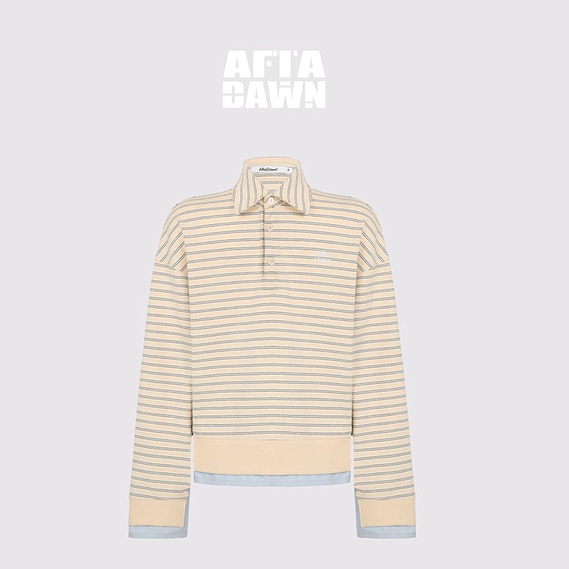 AFTADAWN_Striped_Collar_Contrast_Long_Sleeve_T-shirt_MISSTT