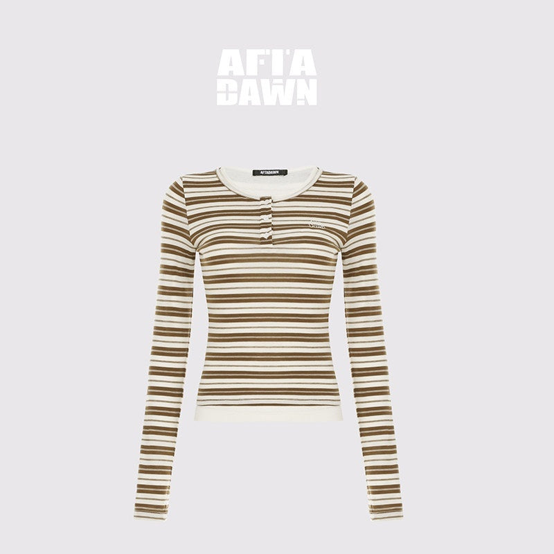 AFTADAWN_Striped_Colorblock_Henley_Layered_Women&