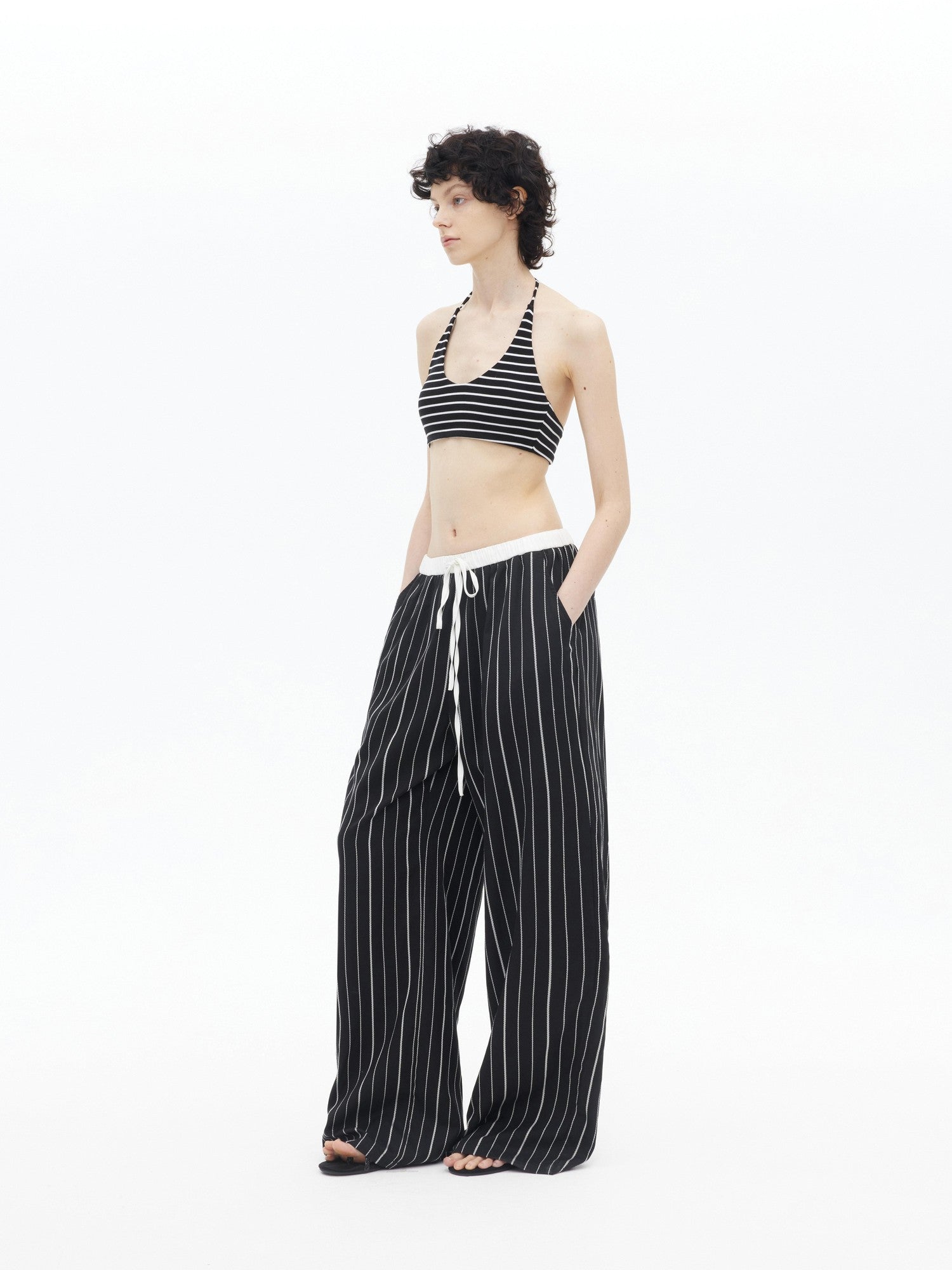 AFTADAWN Striped Halter Tie Cami Women&
