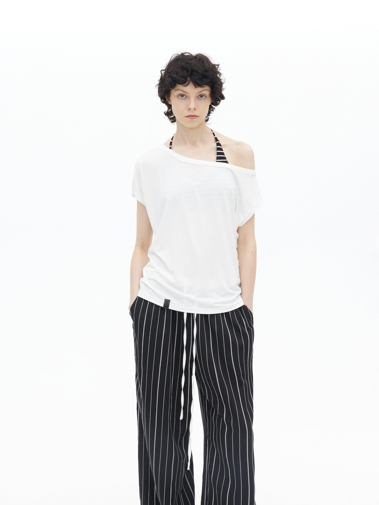AFTADAWN Striped Halter Tie Cami Women&
