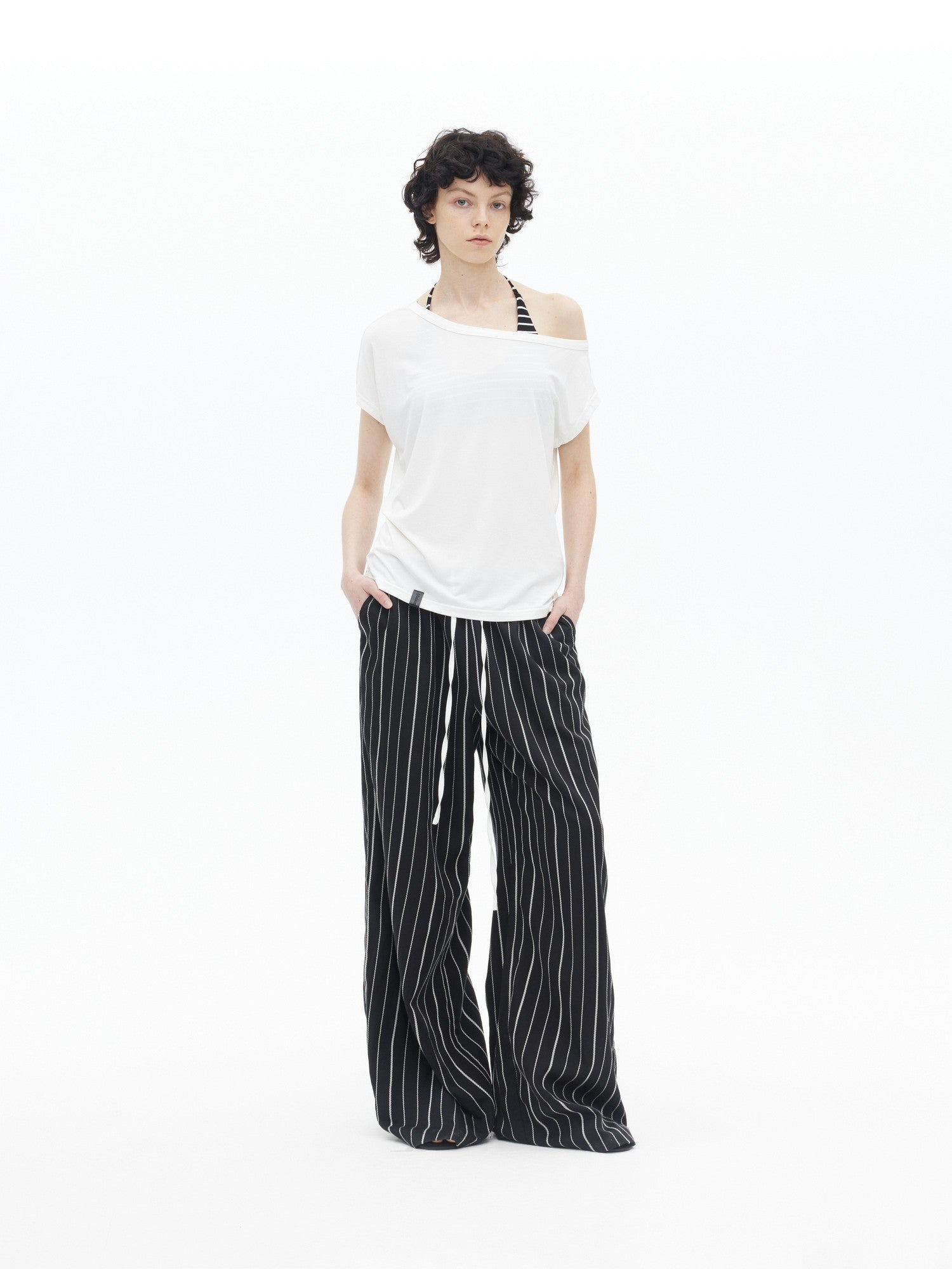 AFTADAWN Striped Halter Tie Cami Women&
