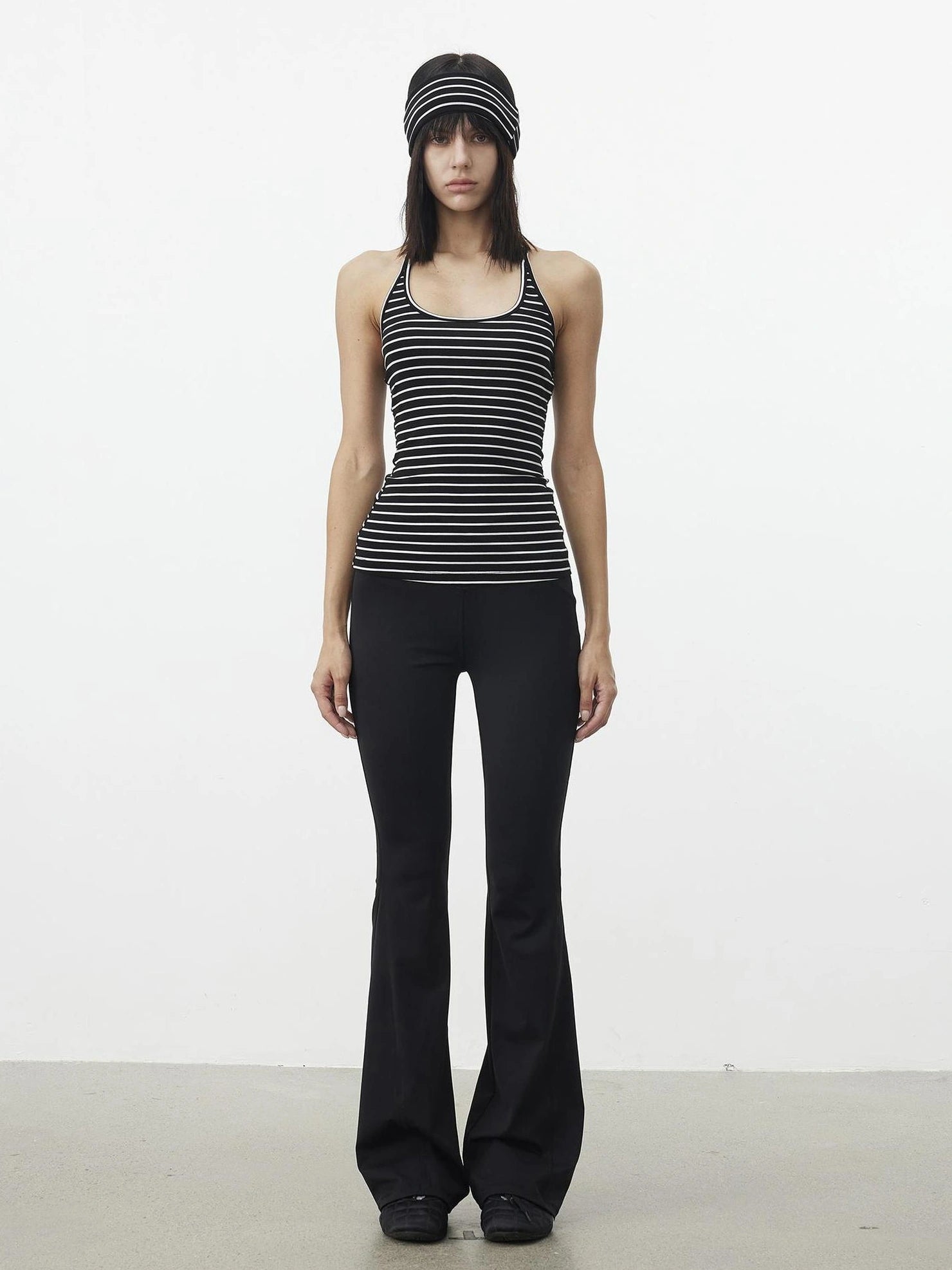 AFTADAWN Striped Halter Top And Oversized Off Shoulder Cover Set T-shirt