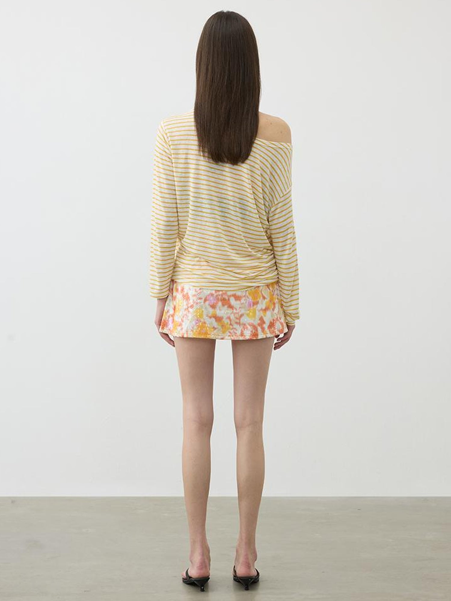 AFTADAWN Striped Multifunction Cotton Blend Oversized Top