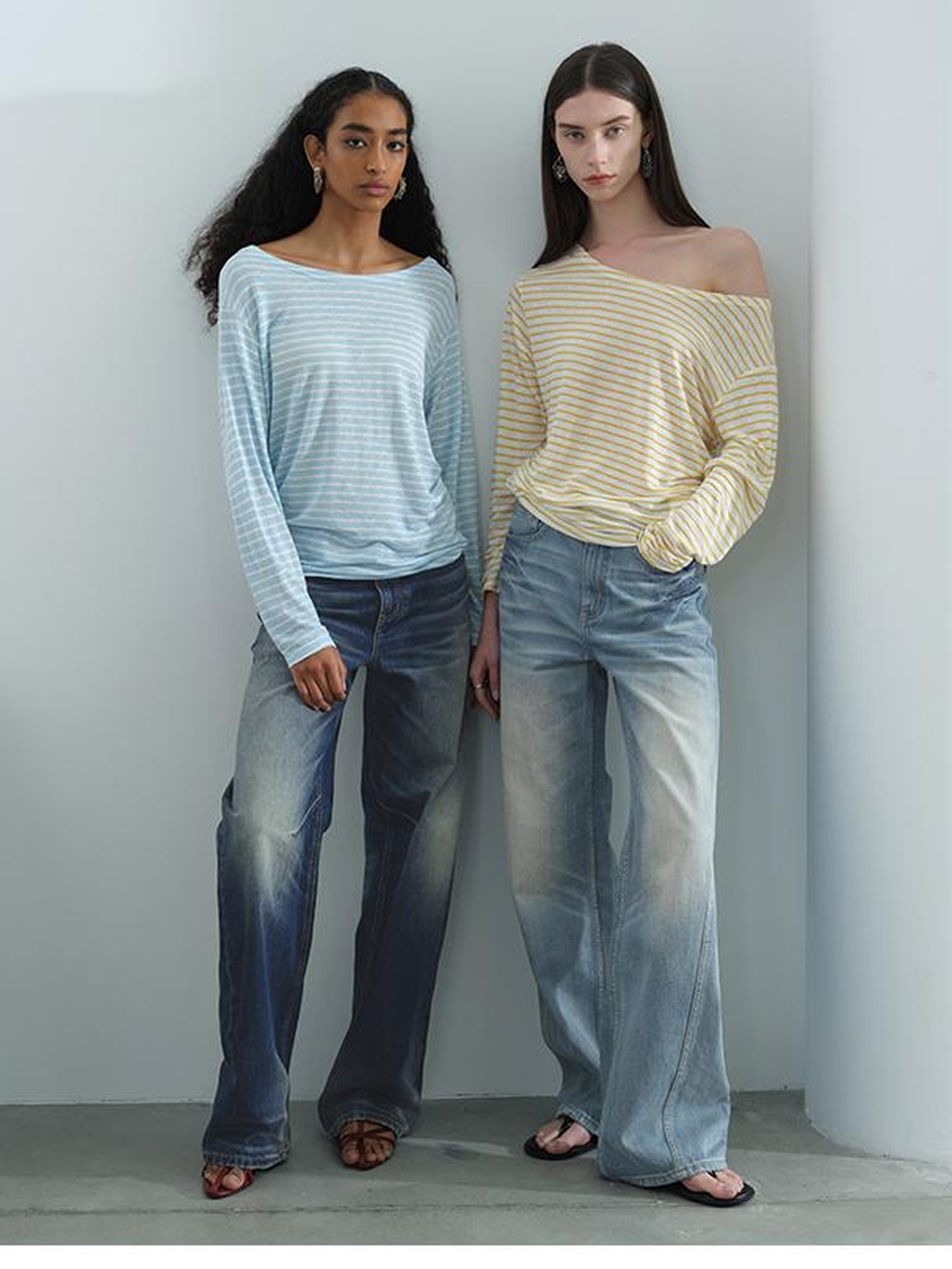 AFTADAWN Striped Multifunction Cotton Blend Oversized Top