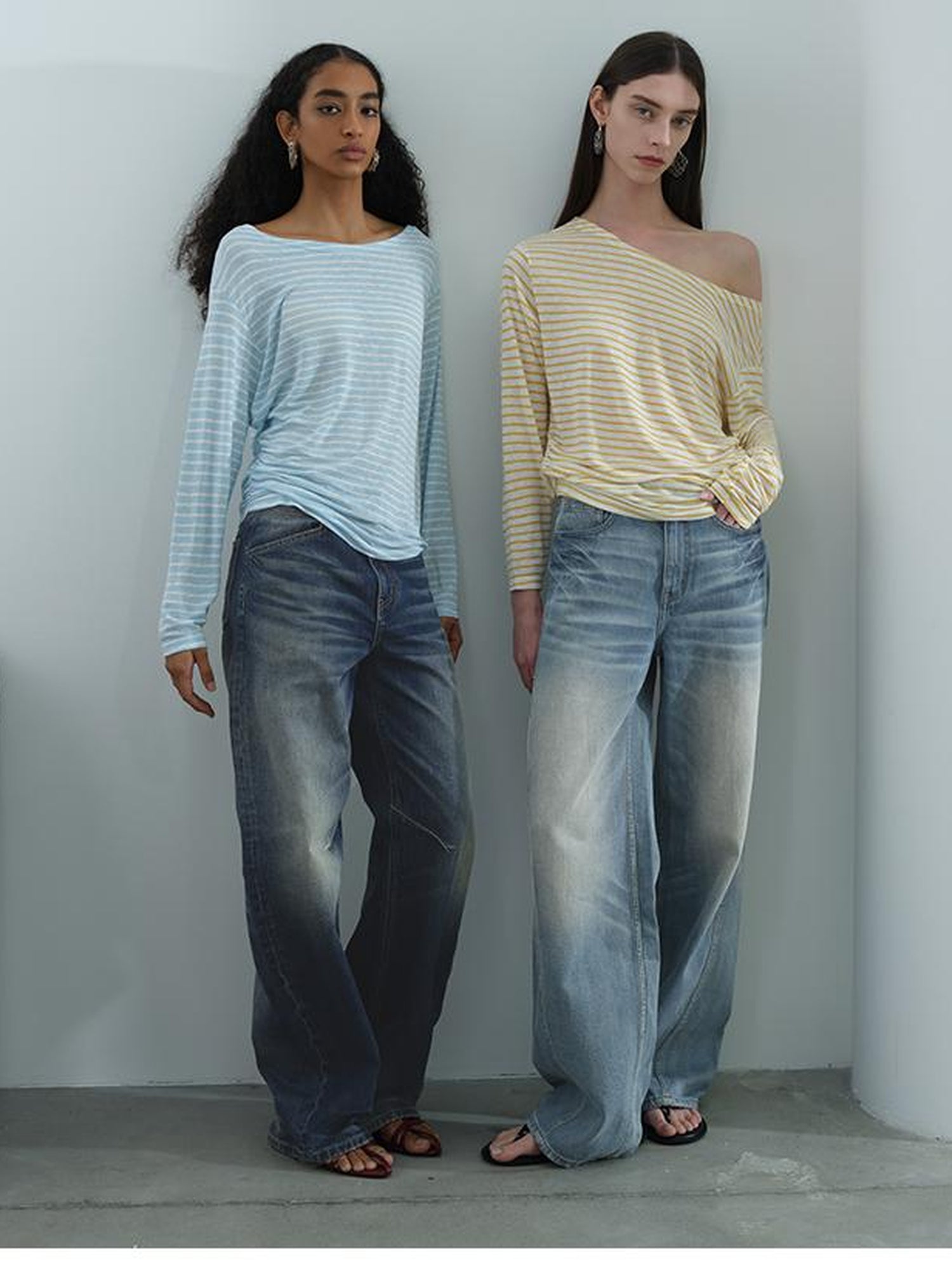 AFTADAWN Striped Multifunction Cotton Blend Oversized Top