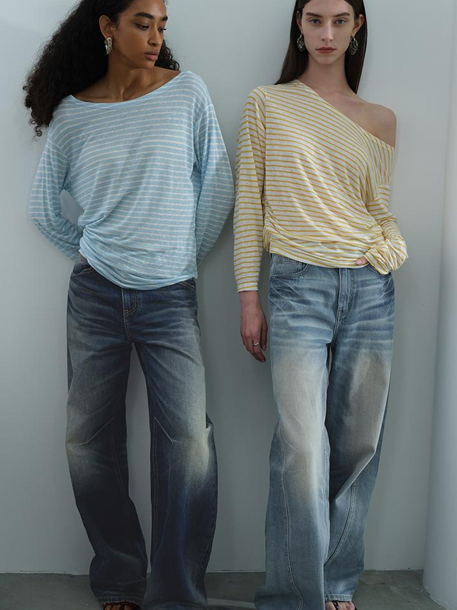 AFTADAWN Striped Multifunction Cotton Blend Oversized Top