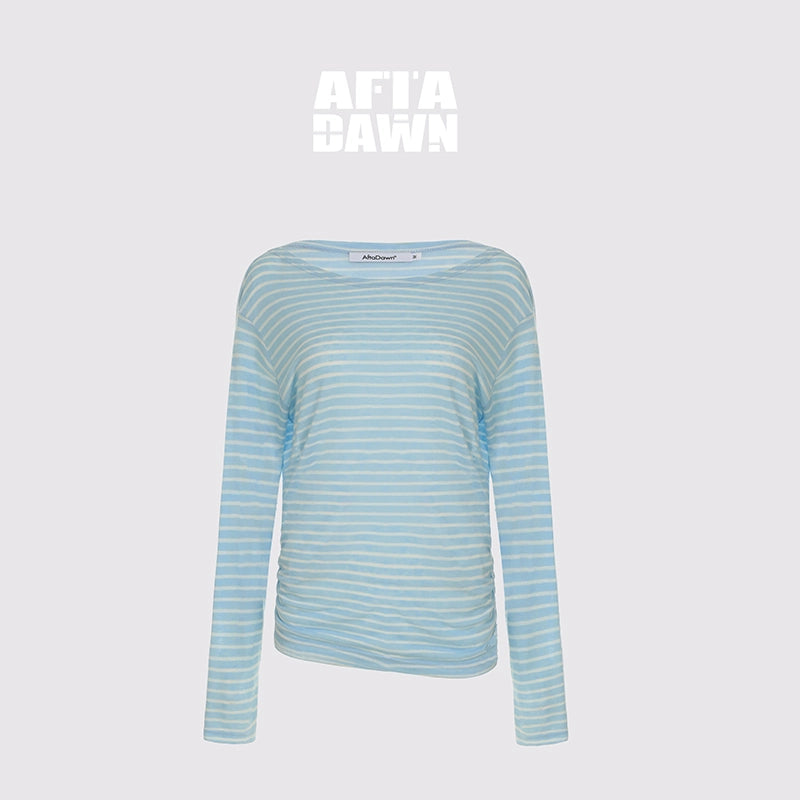 AFTADAWN_Striped_Multifunction_Cotton_Blend_Oversized_Top_MISSTT