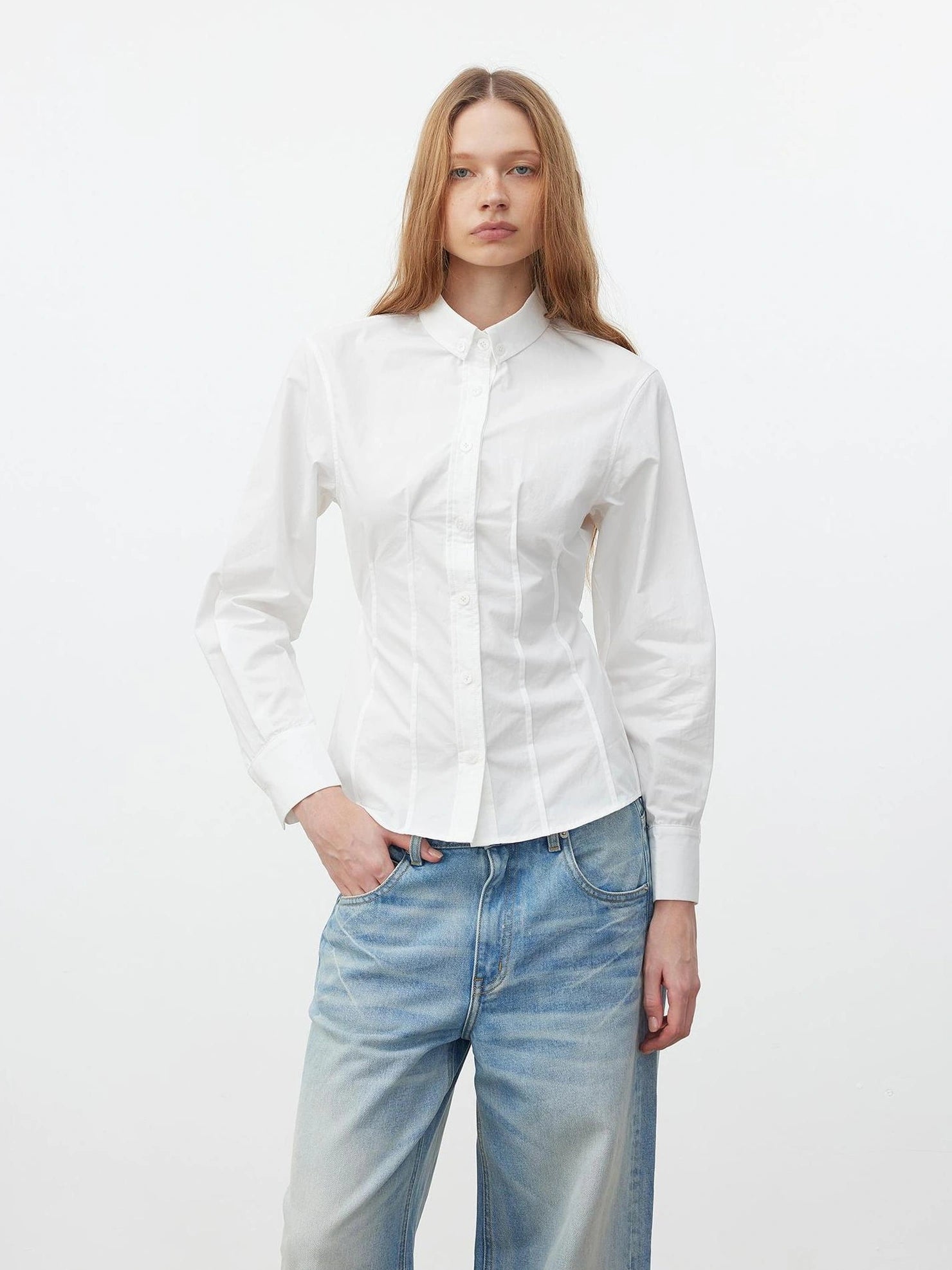 AFTADAWN Tailored A Line Horse Cotton Shirt Shirts