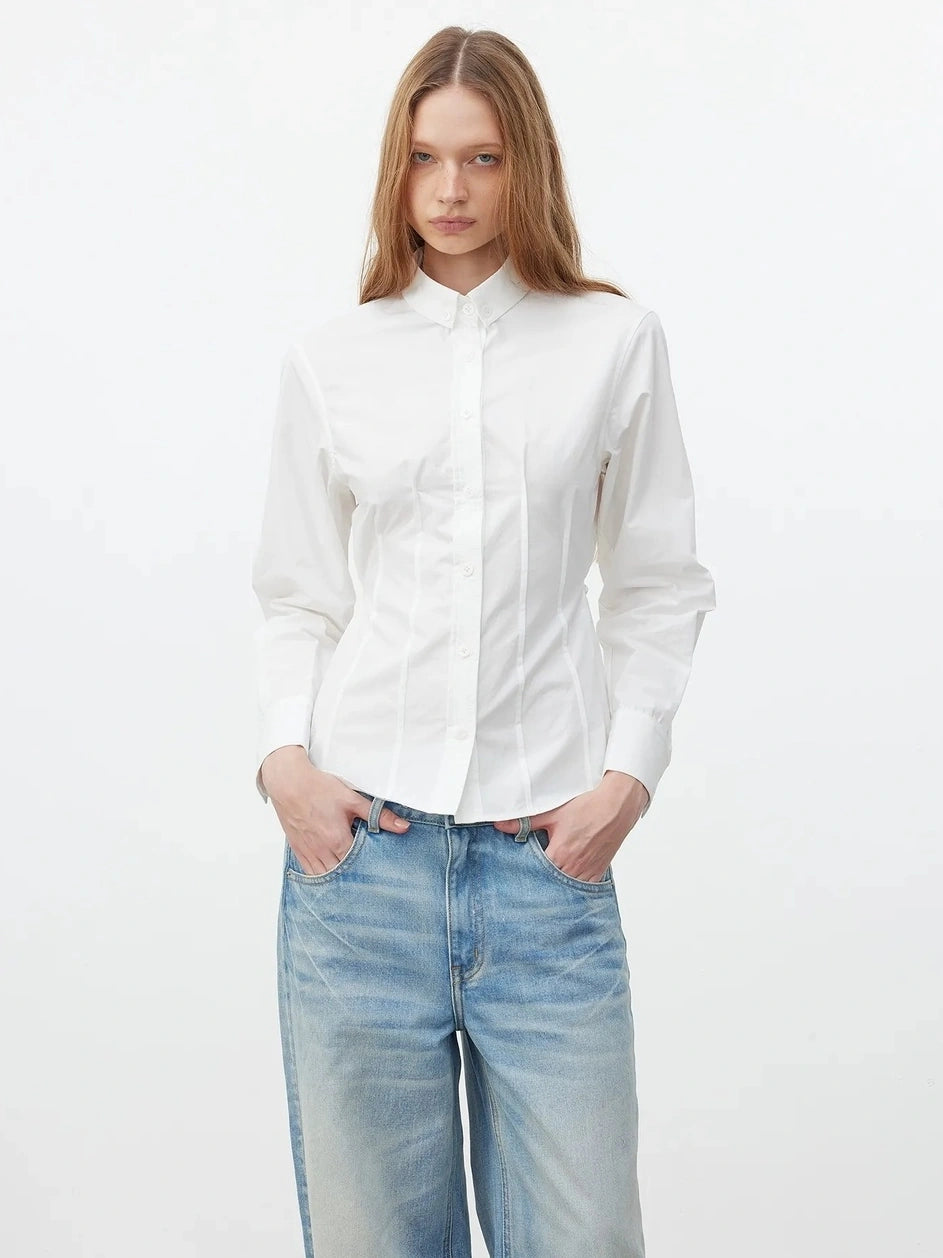 AFTADAWN Tailored A Line Horse Cotton Shirt Shirts