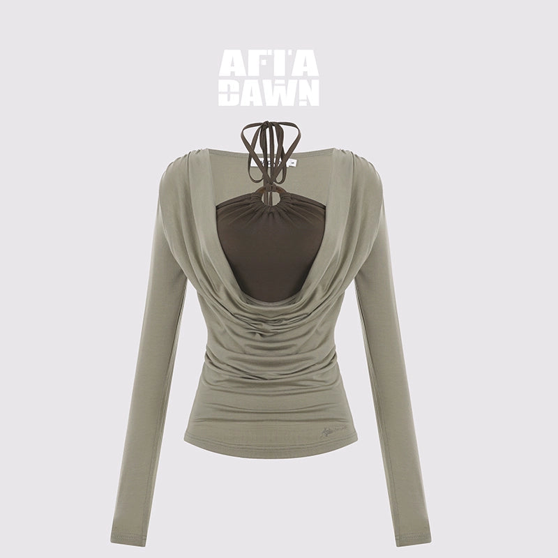 AFTADAWN_Tencel_Beaded_Cowl_Neck_Color_Block_Long_Sleeve_Top_MISSTT