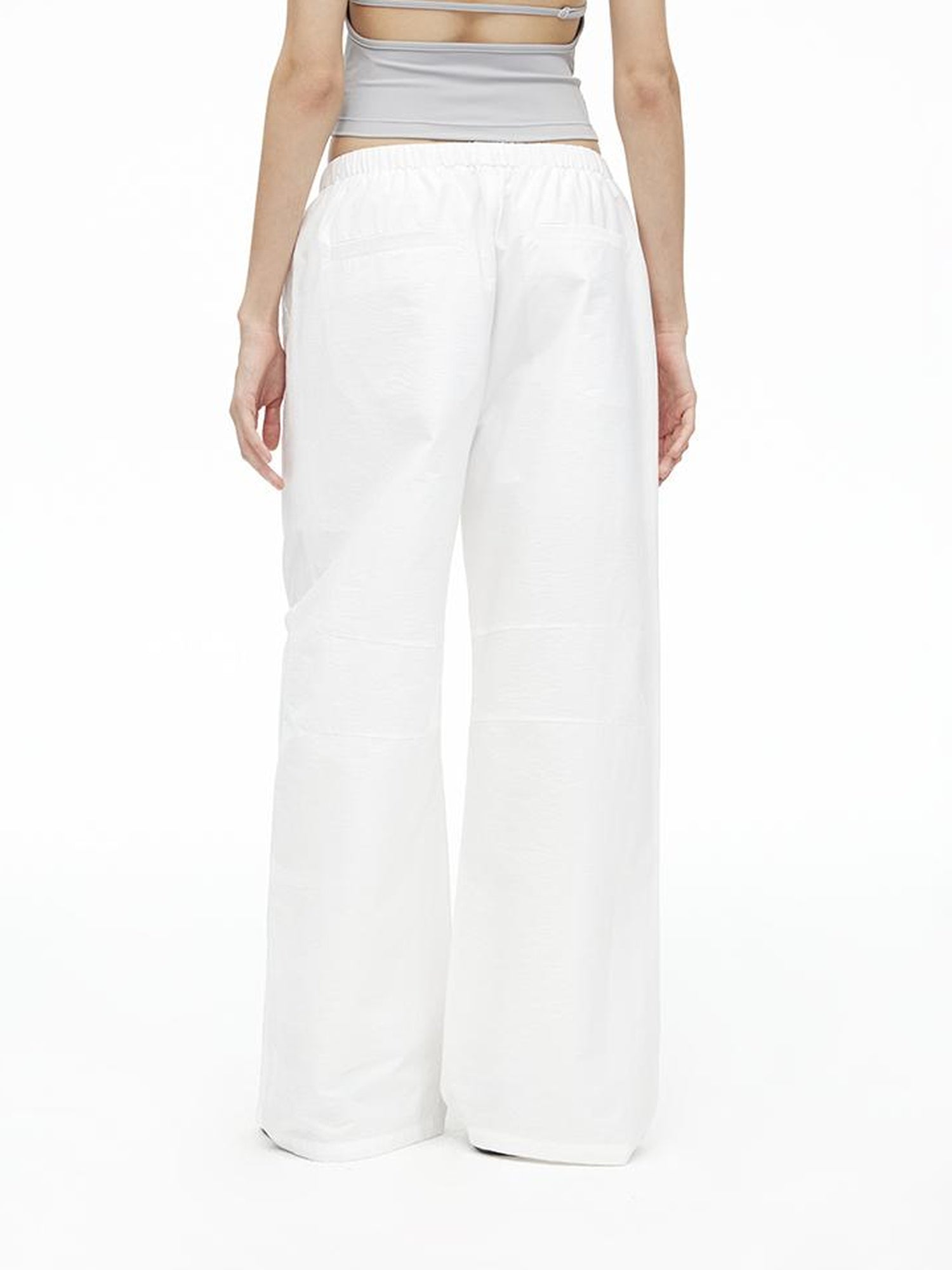 AFTADAWN Tencel Cotton Wide Leg Trousers With Pleated Detail