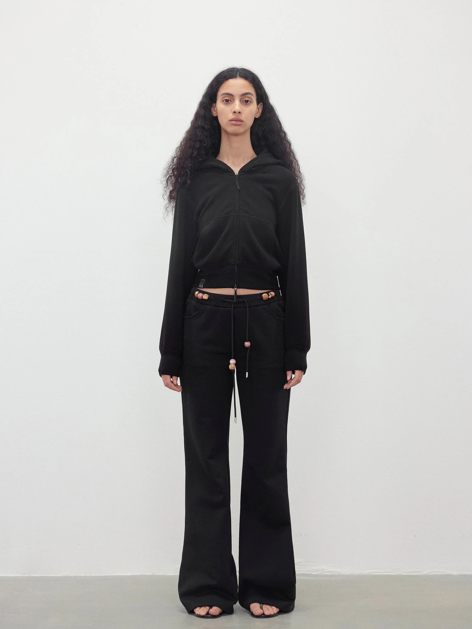 Tencel Wool Blend Airy Hooded Zip Up Sweatshirt Jacket