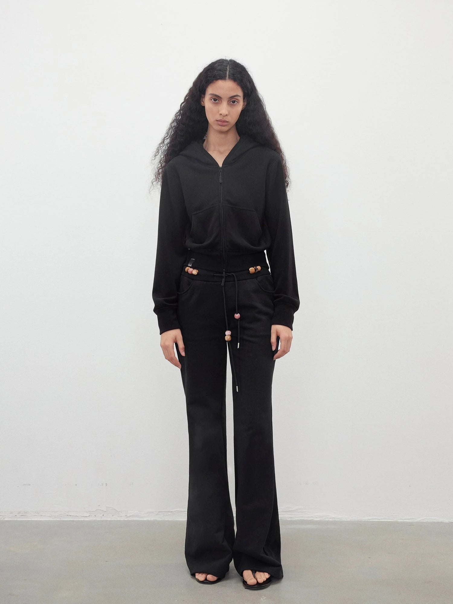 Tencel Wool Blend Airy Hooded Zip Up Sweatshirt Jacket