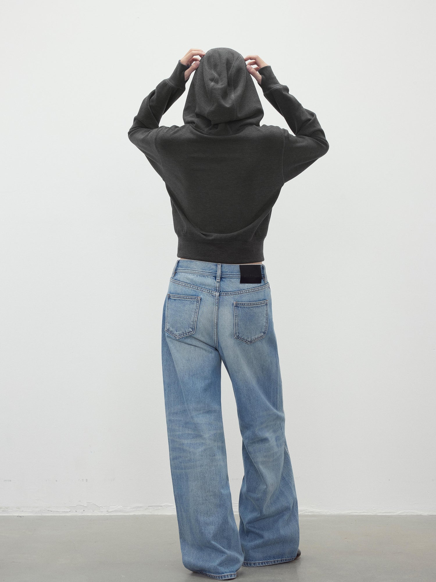 AFTADAWN Tencel Wool Blend Airy Hooded Zip Up Sweatshirt Jacket