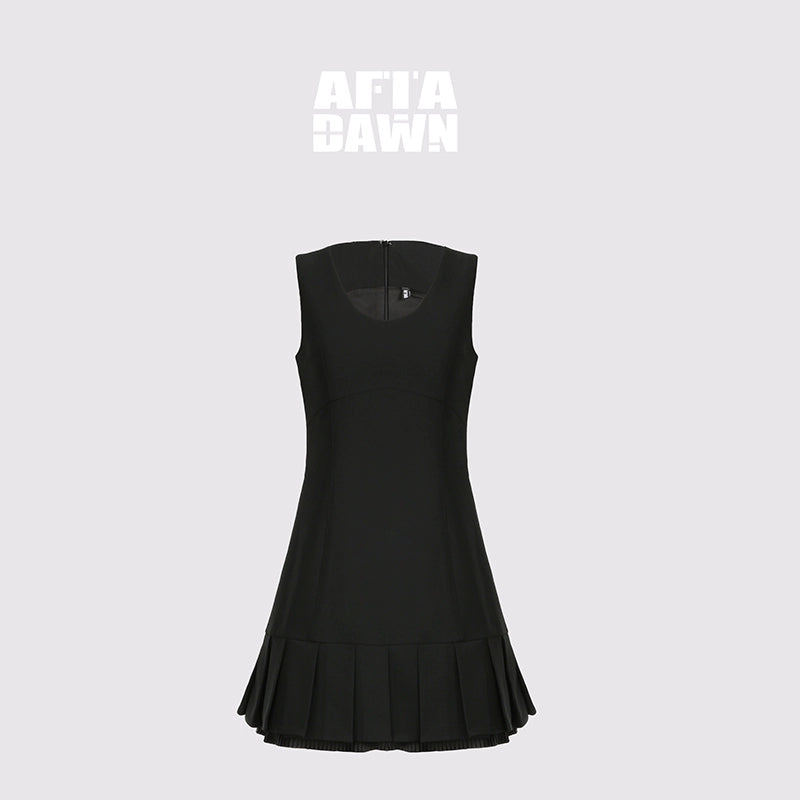 AFTADAWN_Textured_A_Line_Sleeveless_Blazer_Dress_With_Lace_Trim_MISSTT