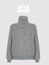 Textured Knit Button Placket Stand Collar Padded Jacket