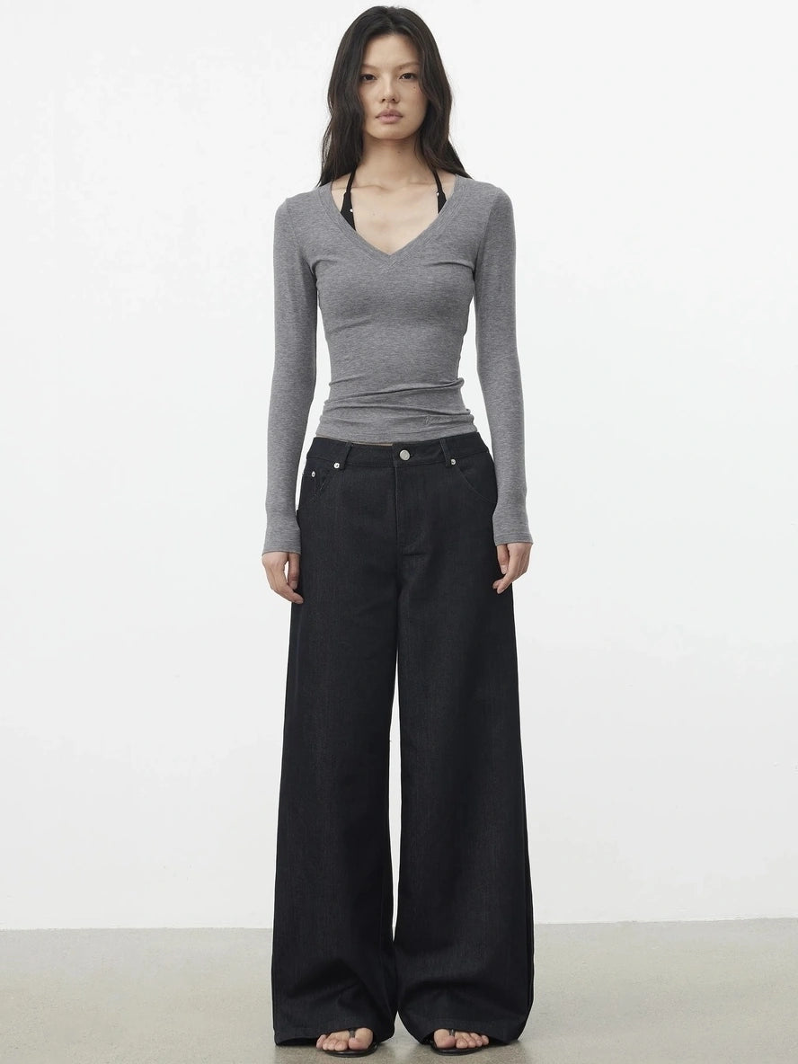AFTADAWN Textured Side Pleat Embroidered Trousers Pants