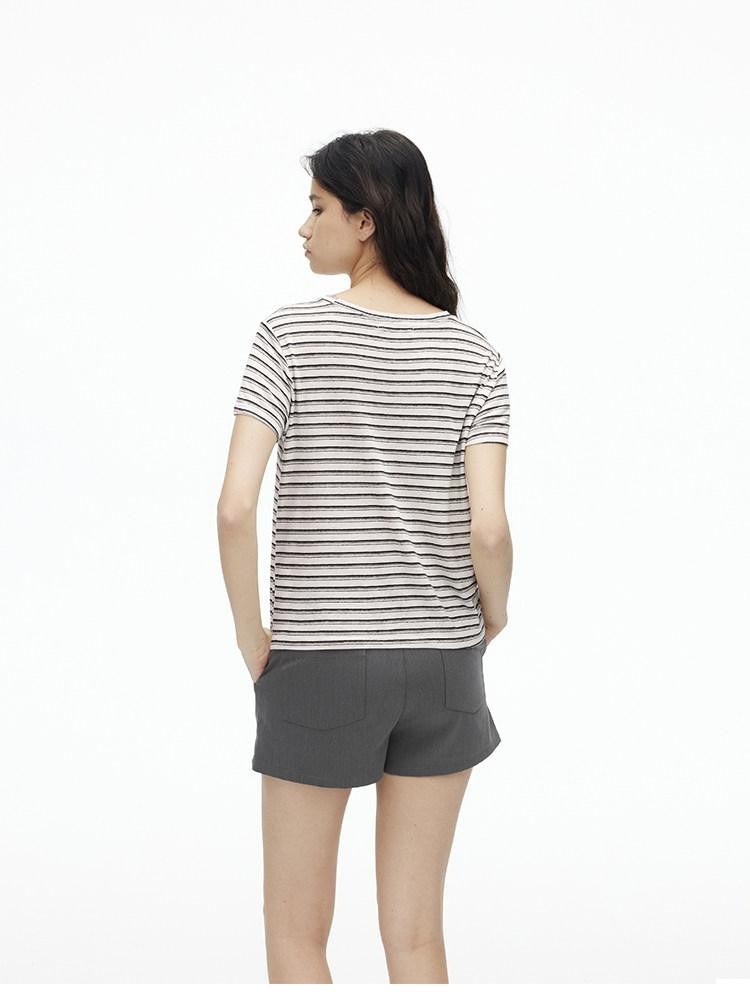 AFTADAWN Textured Striped Print Loose Fit Women&
