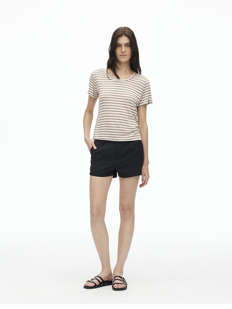 AFTADAWN Textured Striped Print Loose Fit Women&