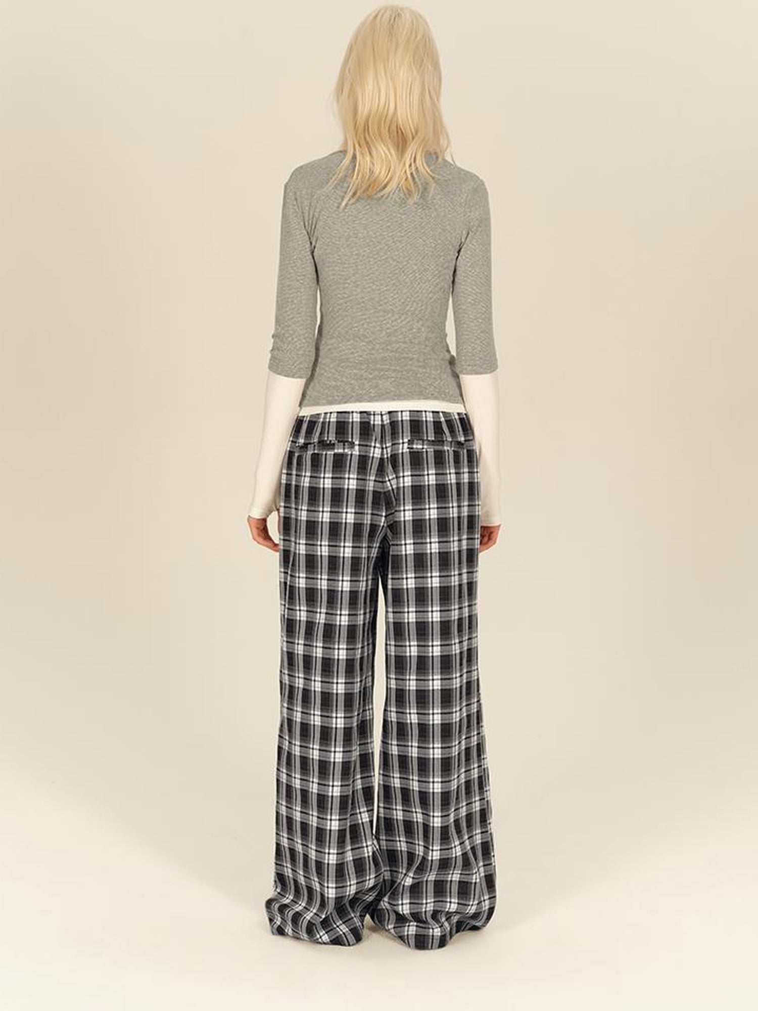 AFTADAWN Two Piece Layered V-neck Zip Front Tee