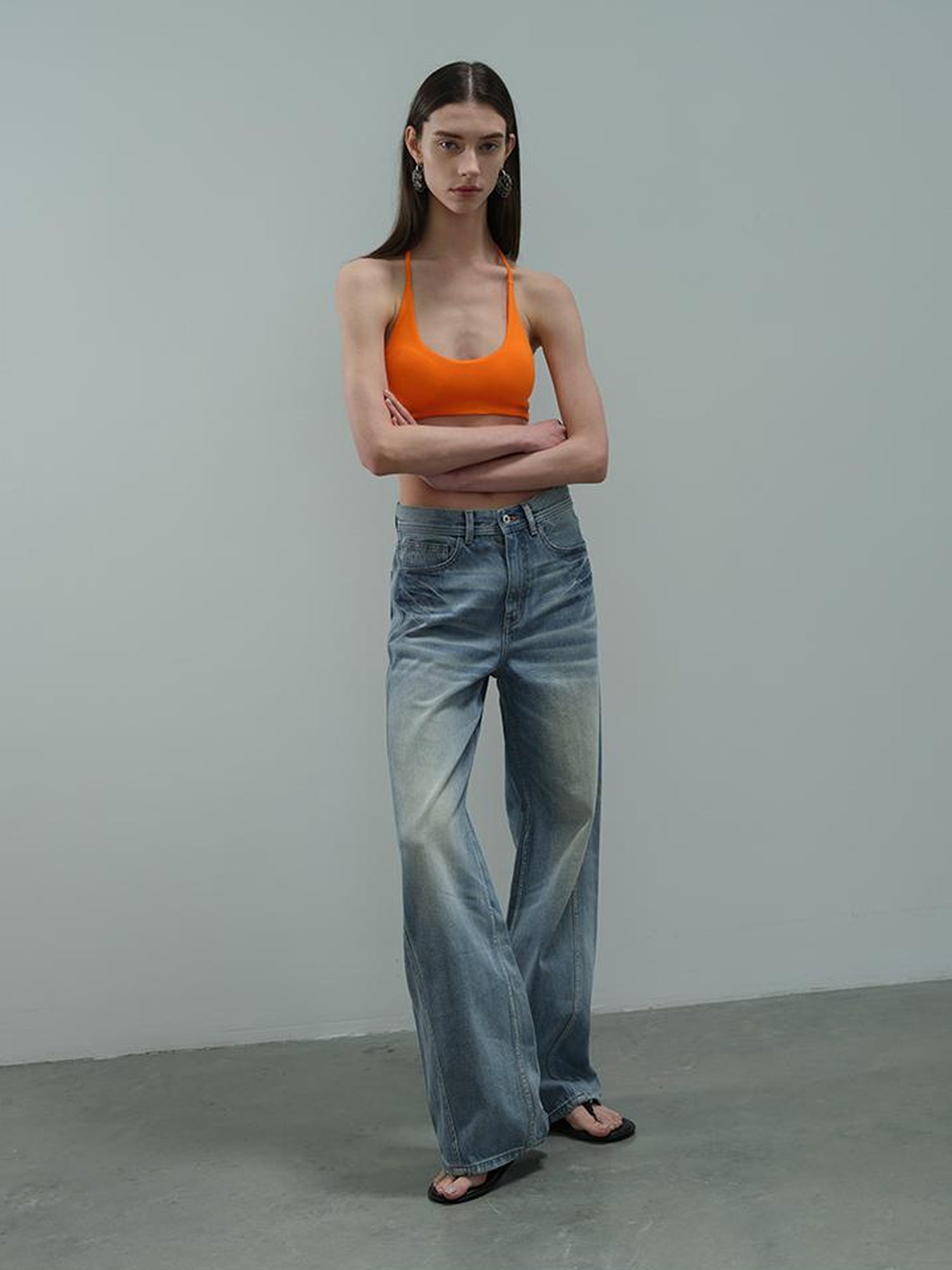 AFTADAWN U Back Tied Halter Modal Yoga Top With Built In Bra