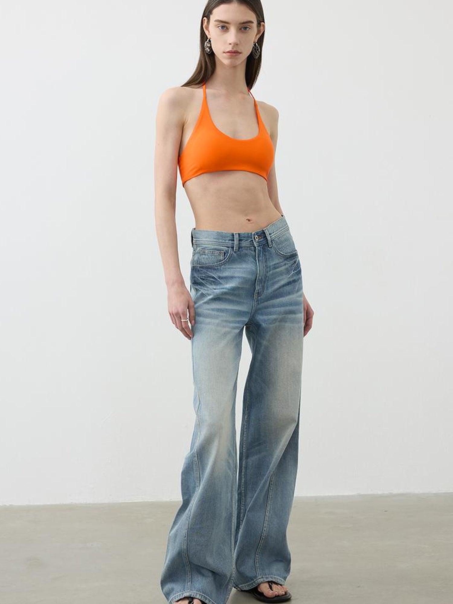 AFTADAWN U Back Tied Halter Modal Yoga Top With Built In Bra