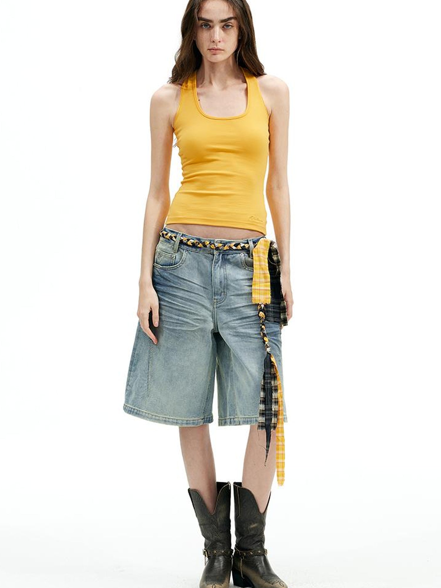 AFTADAWN U Back Twist Knot Tank Top