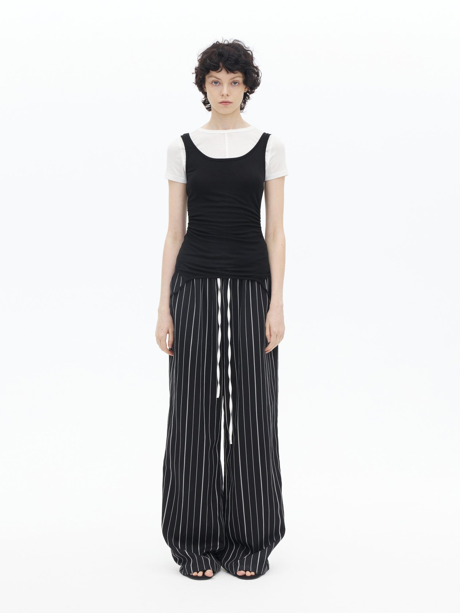 AFTADAWN U Neck Merino Wool Layering Sleeveless Top With Built In Camisole