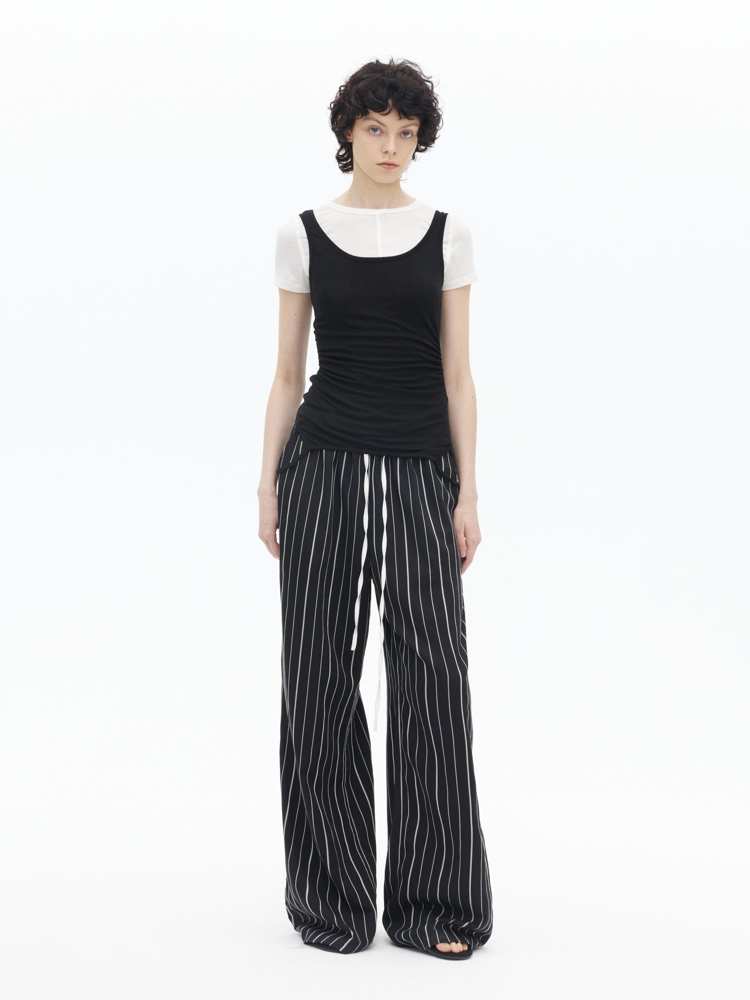 AFTADAWN U Neck Merino Wool Layering Sleeveless Top With Built In Camisole