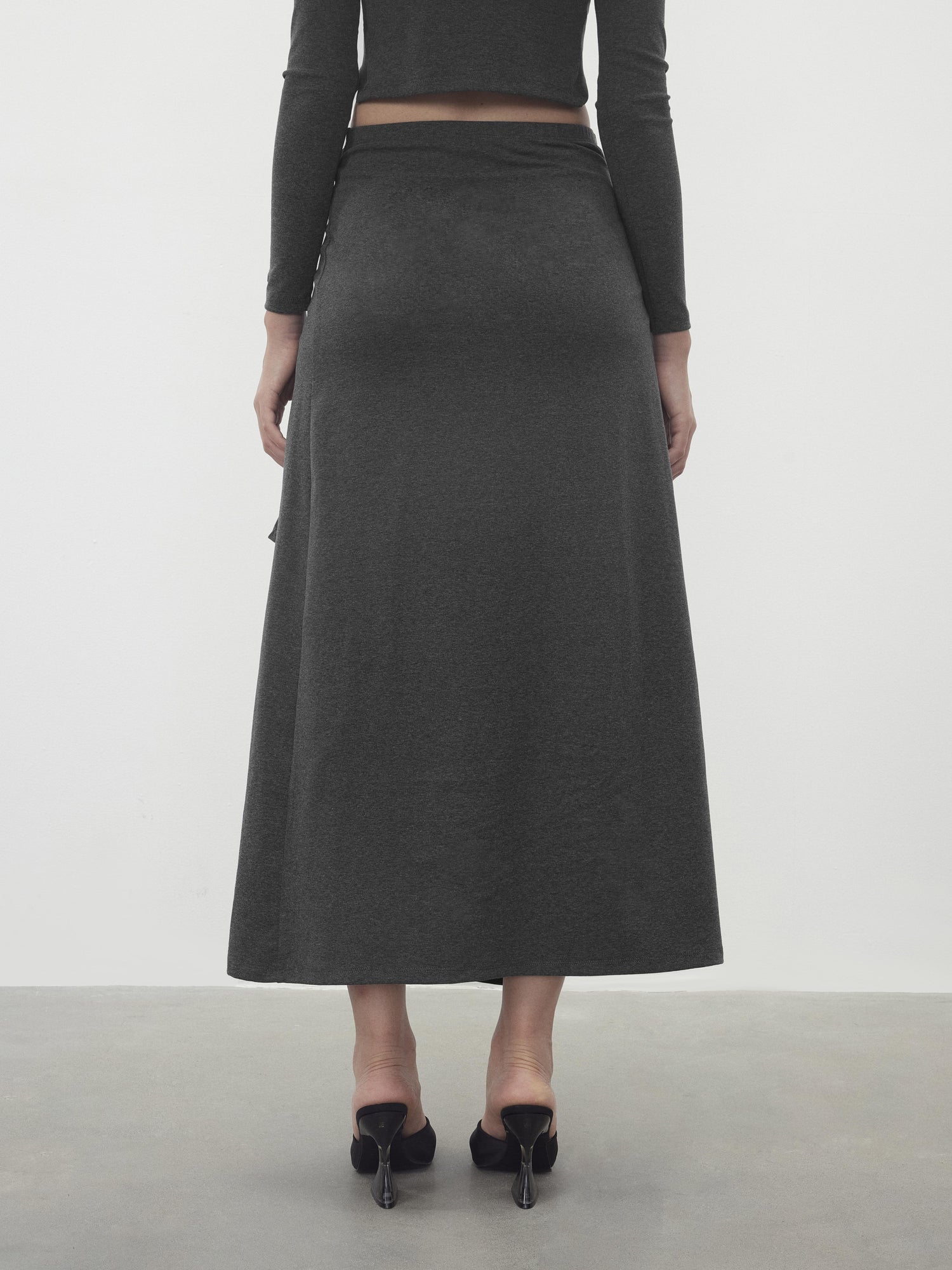 AFTADAWN V-Neck Twist Top Asymmetrical Skirt Set