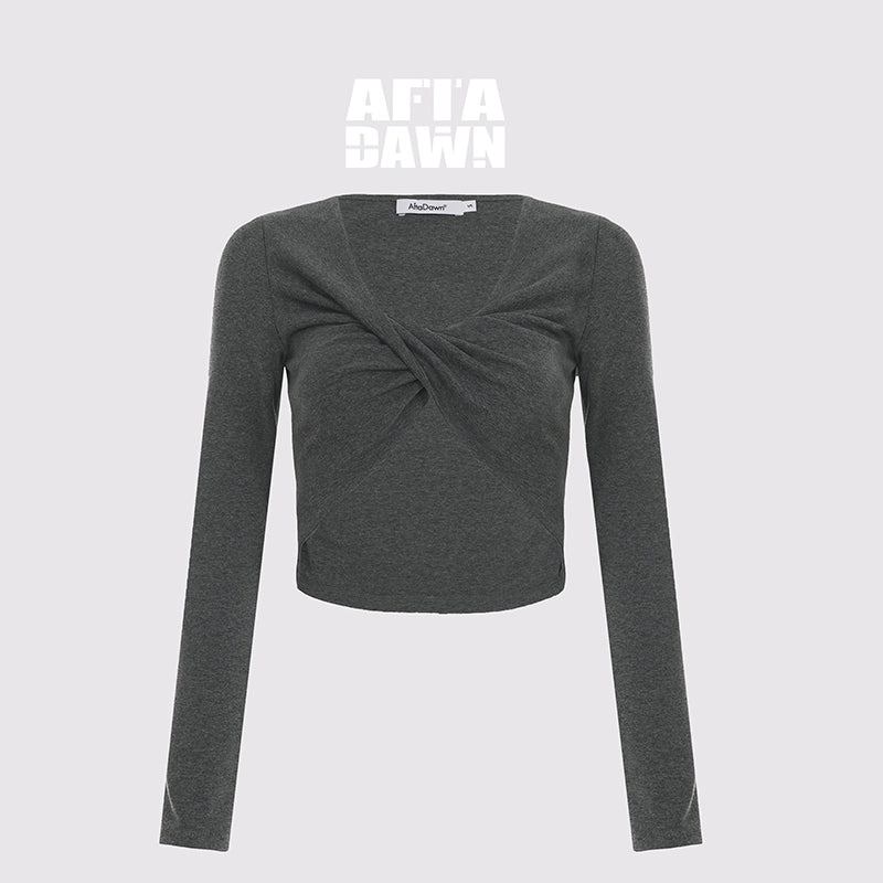 AFTADAWN_V-Neck_Twist_Top_Asymmetrical_Skirt_Set_MISSTT