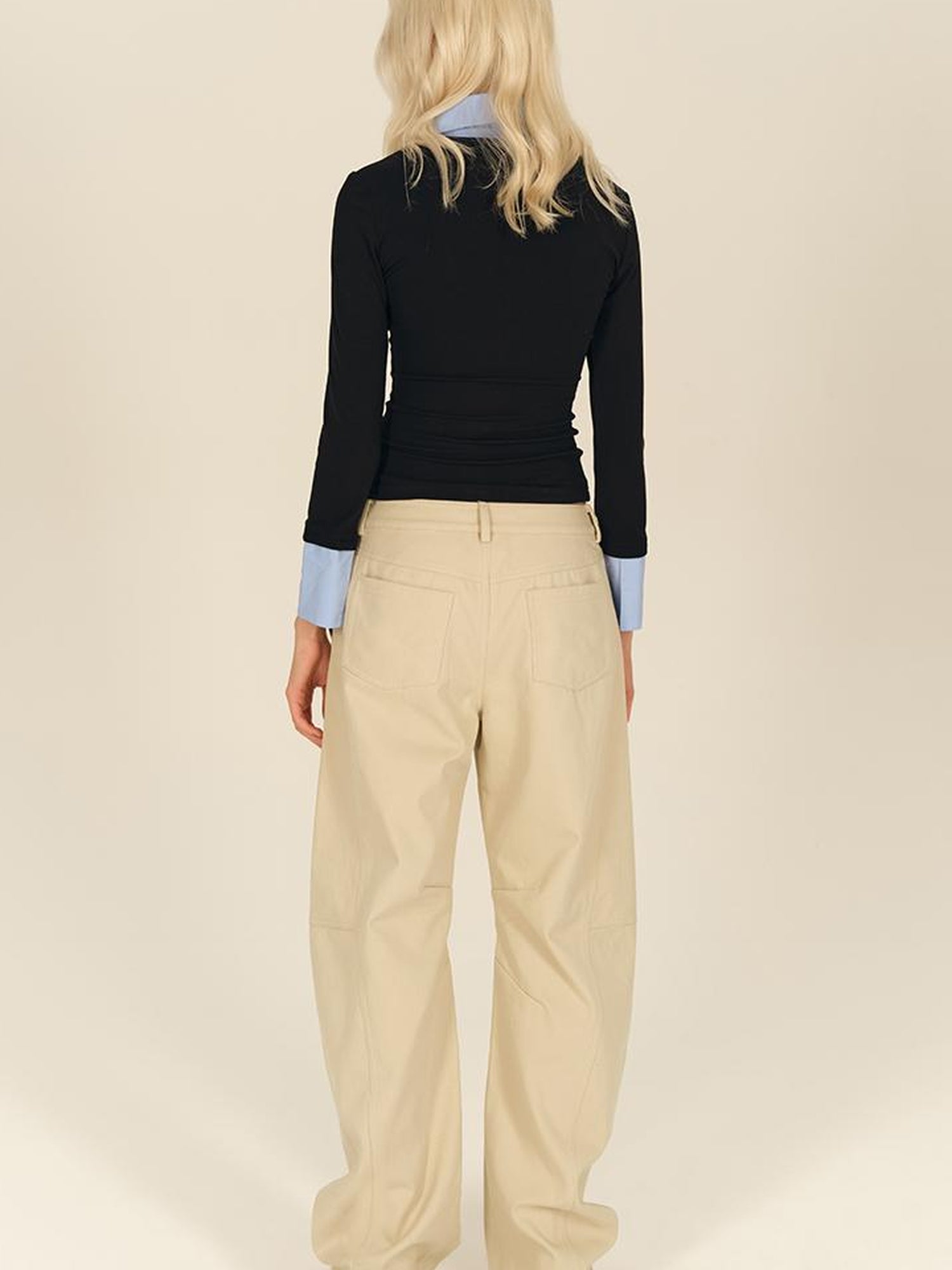 AFTADAWN V-neck Layered Knit Top With Rayon Blend