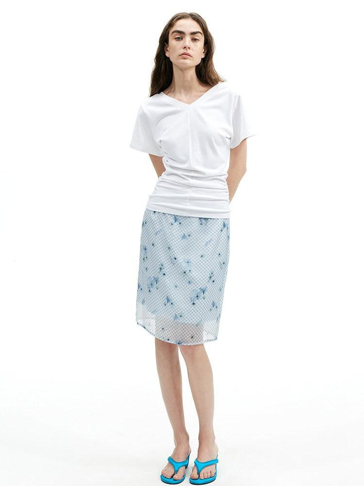 AFTADAWN V-neck Reversible Ruched Waist Tricolor Women&