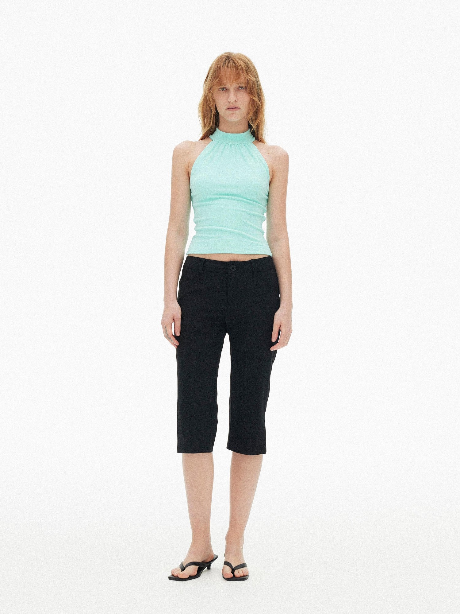 AFTADAWN Vertical Cutout Open Back Stand Collar Women&