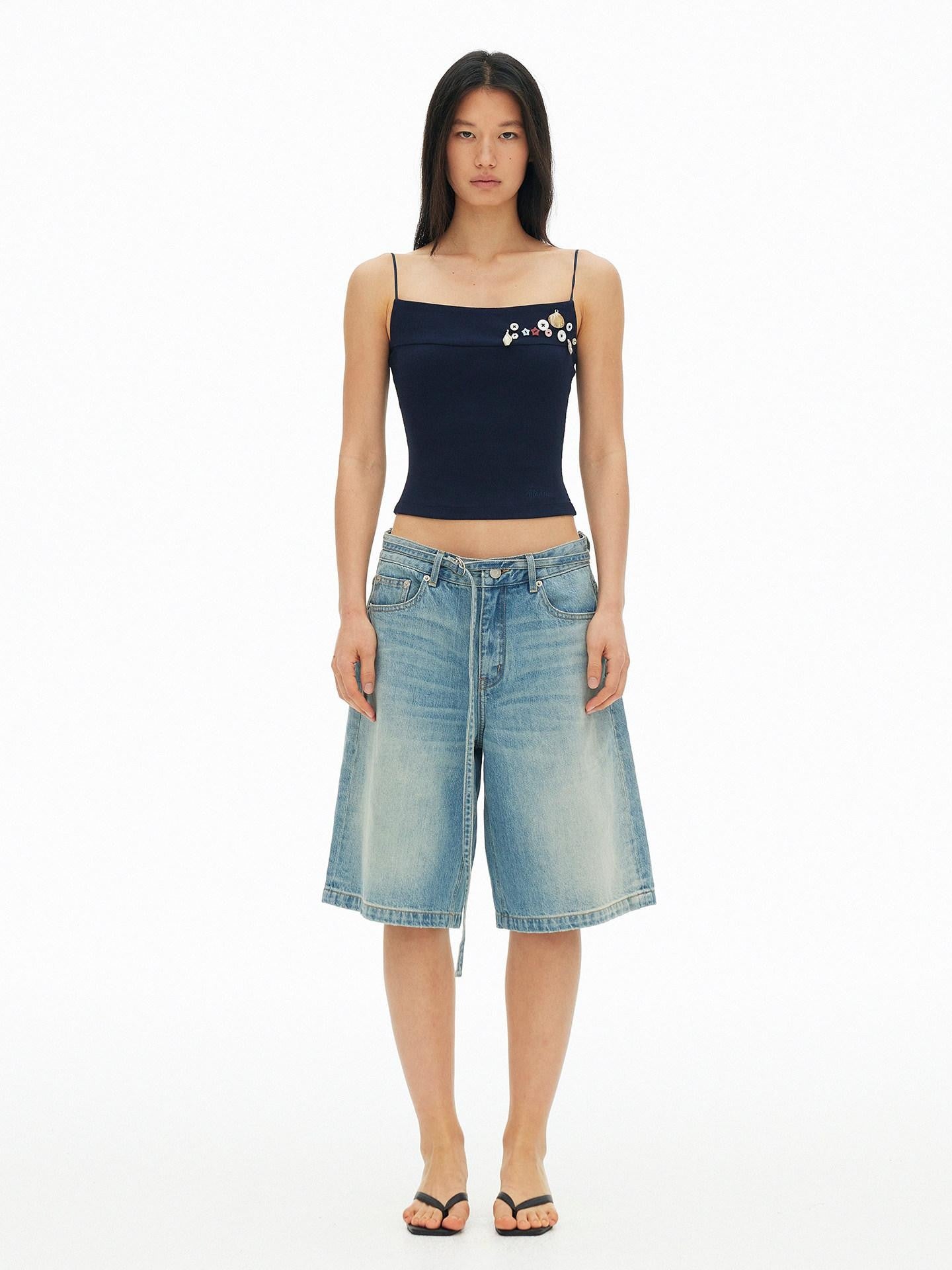 AFTADAWN Vertical Ribbed Shell Button Women&