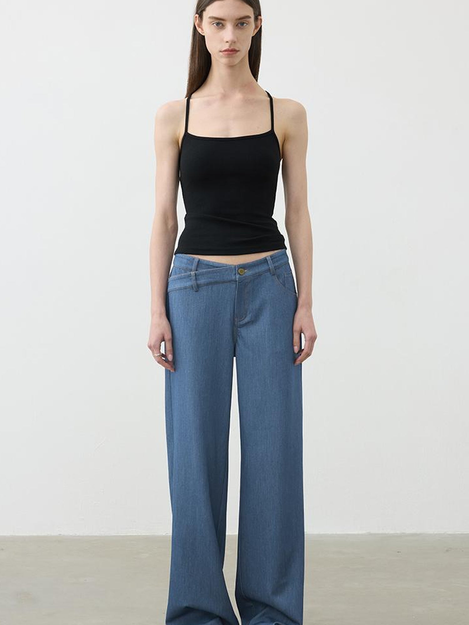 Vintage Blue Embroidered Flared Trousers