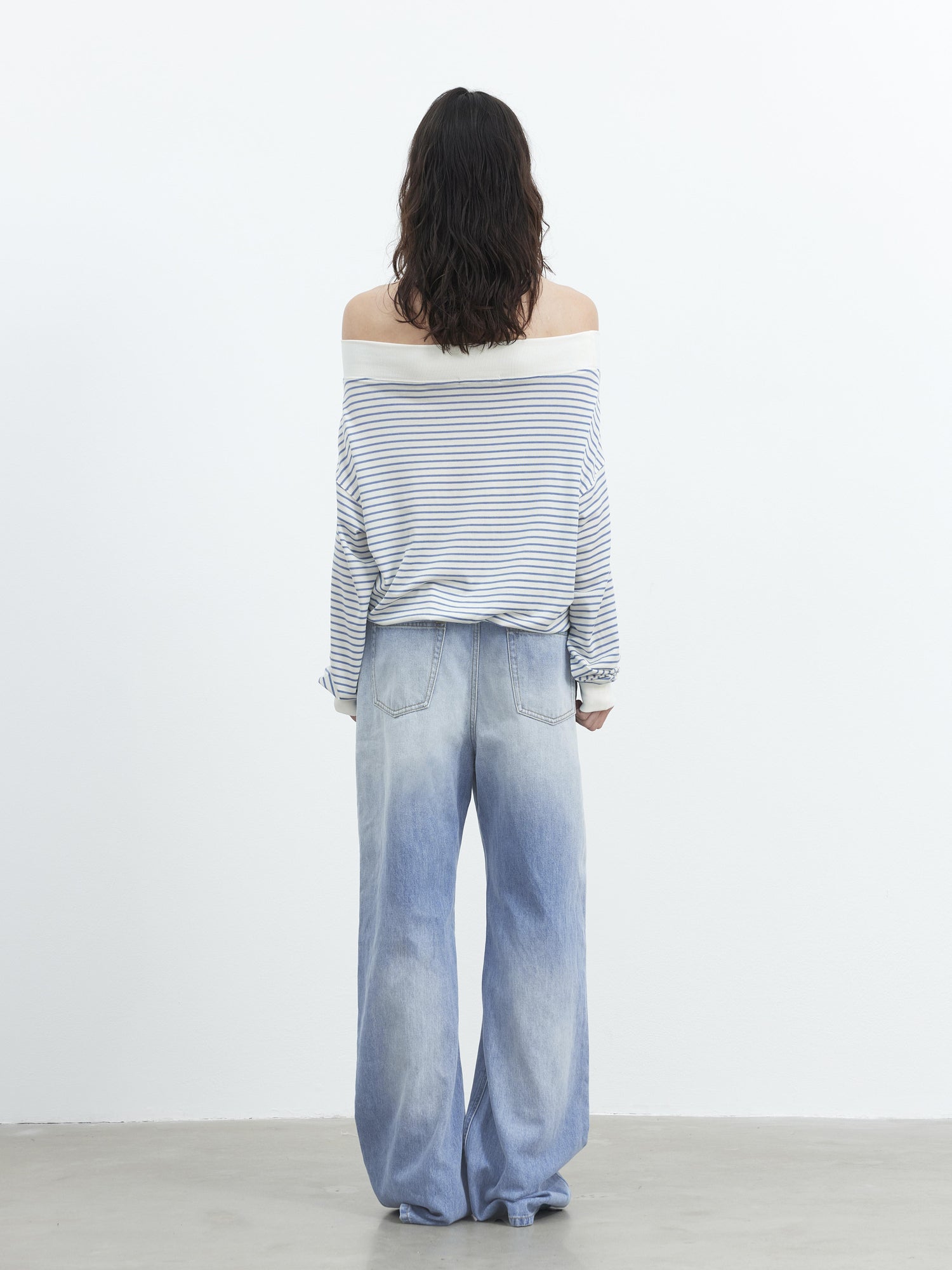 AFTADAWN Vintage Blue Washed Denim Jeans with Whiskers