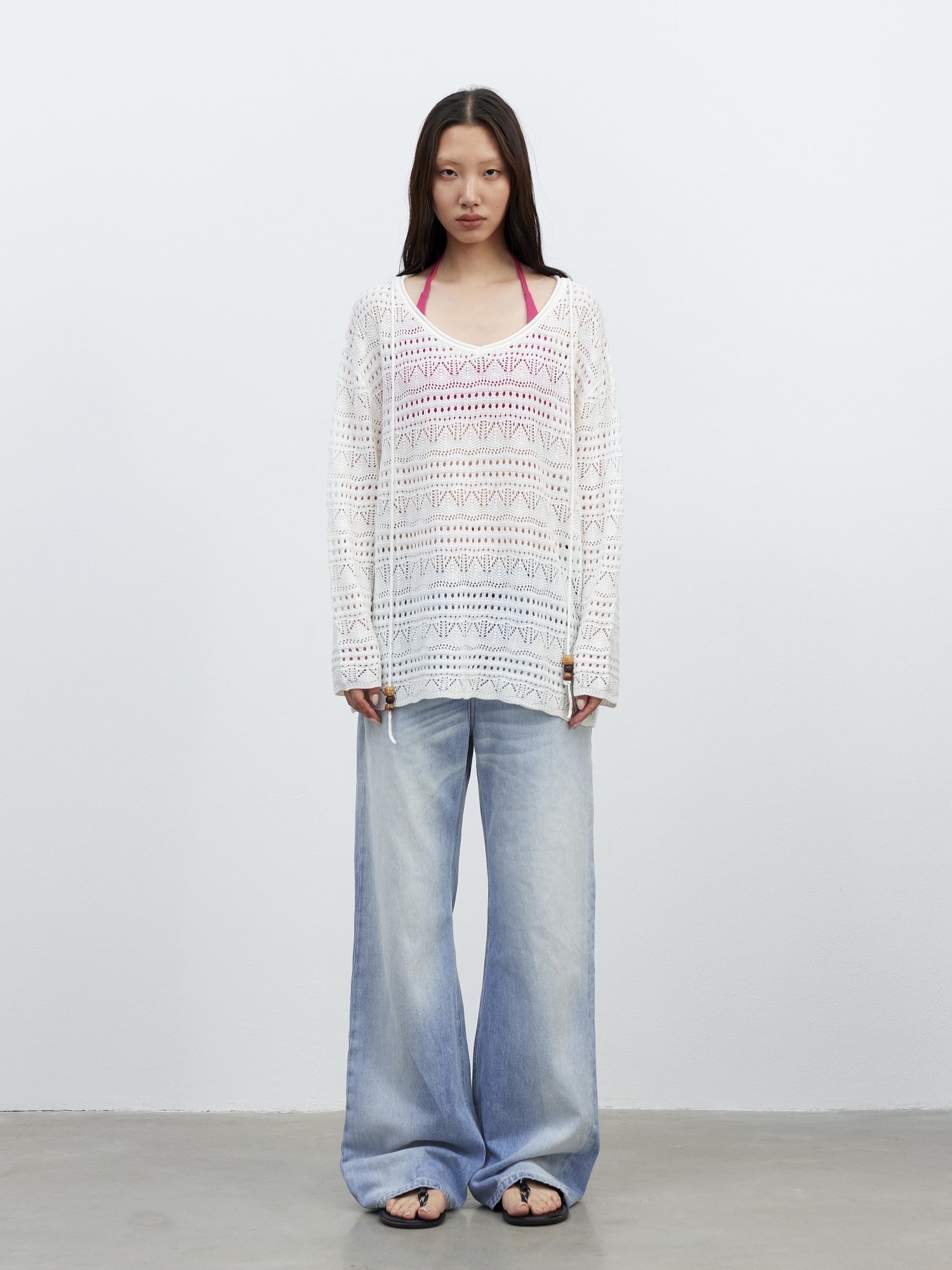 AFTADAWN Vintage Blue Washed Denim Jeans with Whiskers