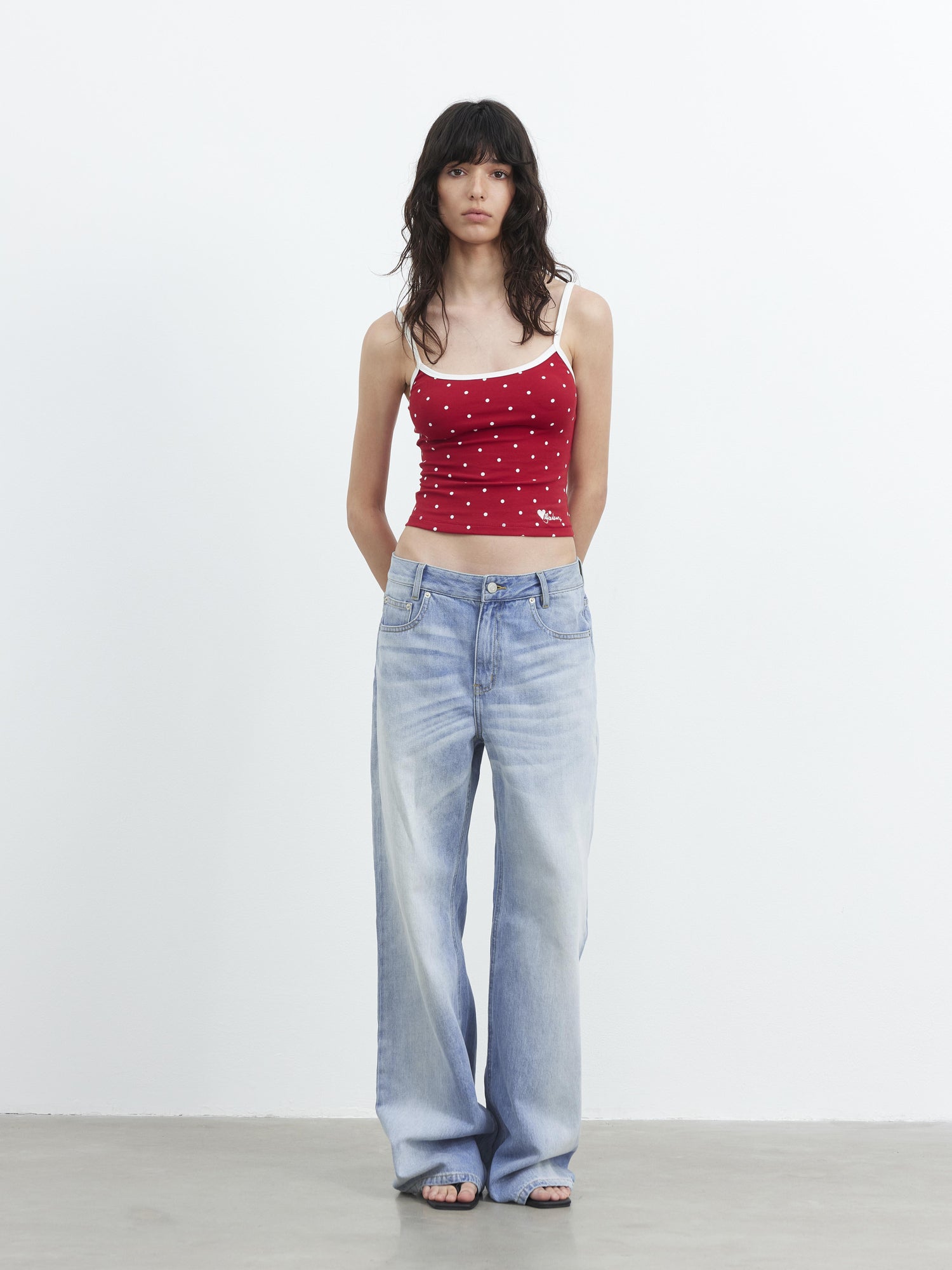 AFTADAWN Vintage Blue Washed Denim Jeans with Whiskers