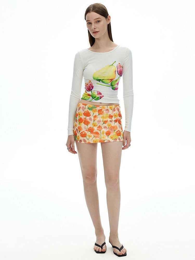 AFTADAWN Vintage Floral Print Slim Fit Women&